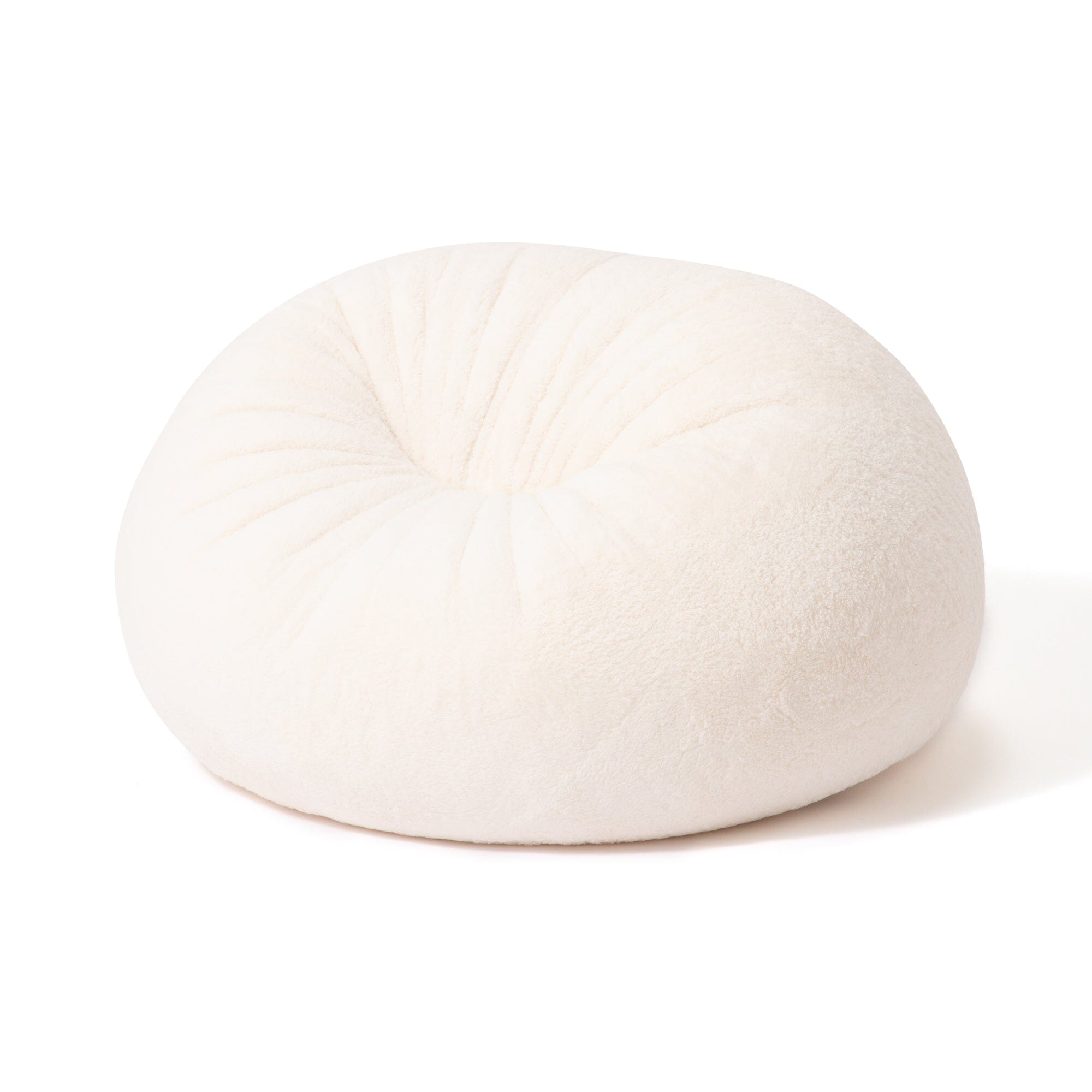 Cherie Poodle Fur Bean Sofa L Ivory W800×D800×H300
