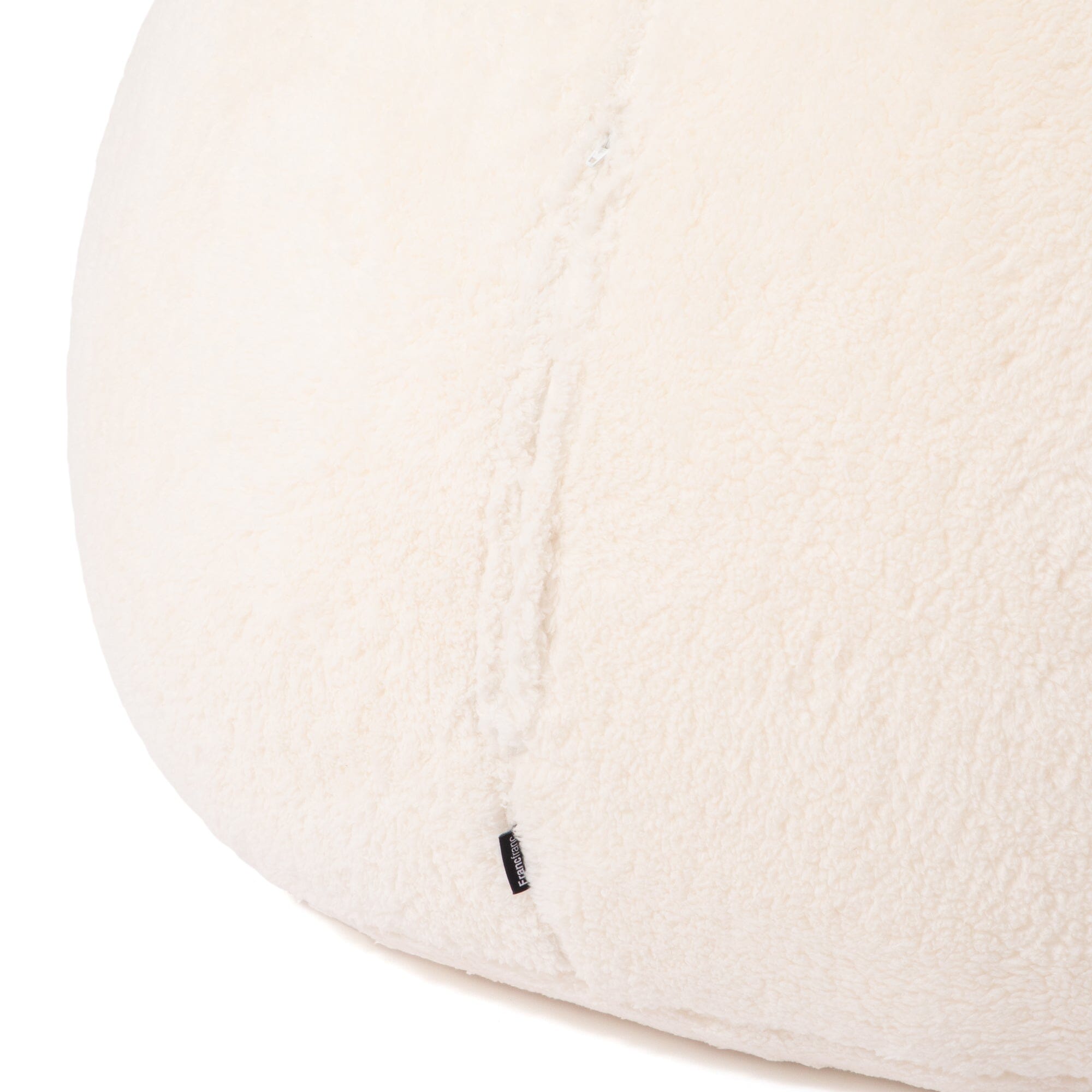 Cherie Poodle Fur Bean Sofa L Ivory W800×D800×H300