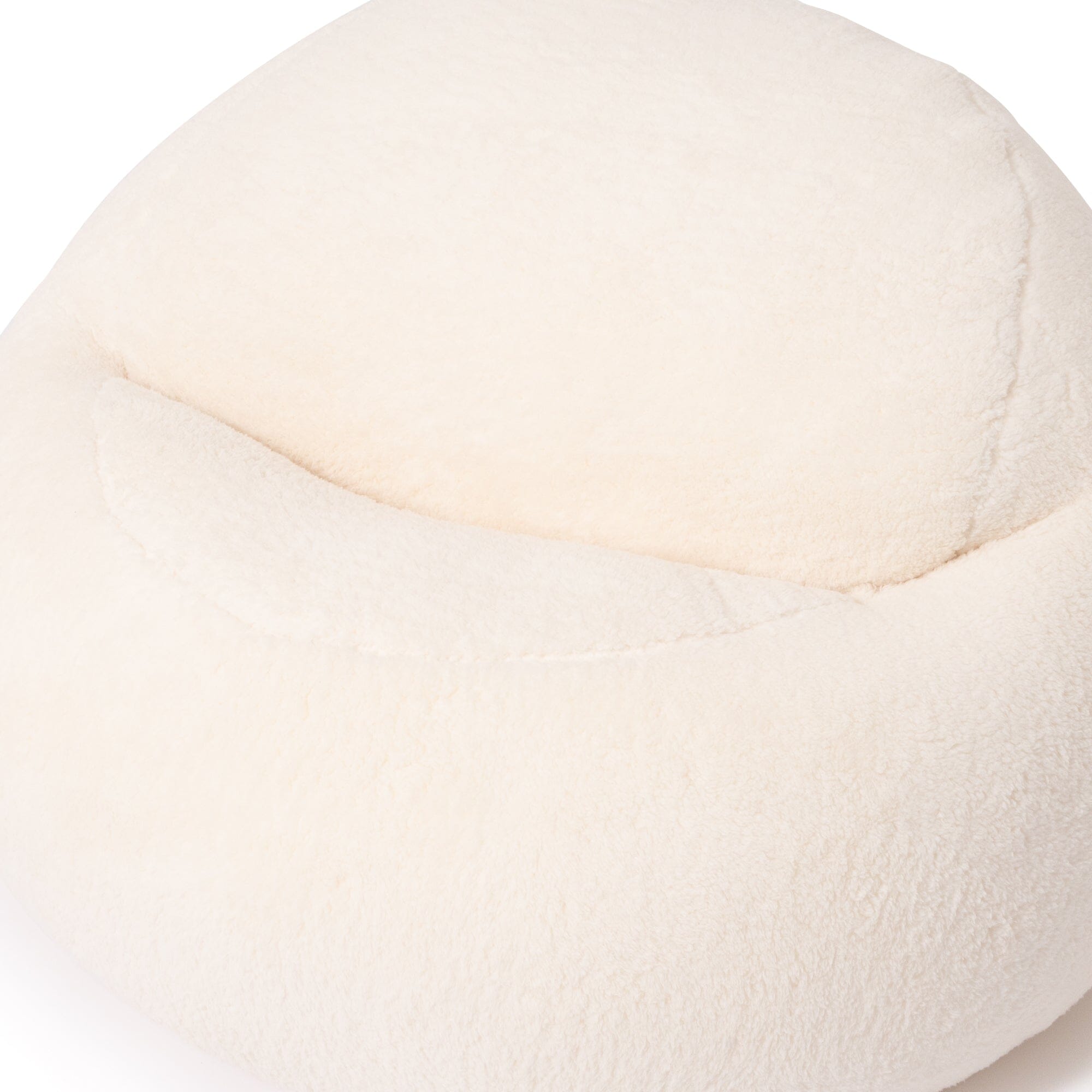 Cherie Poodle Fur Bean Sofa L Ivory W800×D800×H300