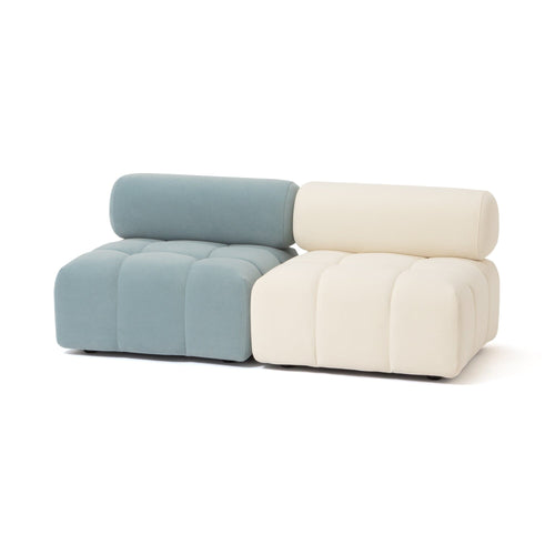 Puffy Sofa Armless Blue W795×D795×H630