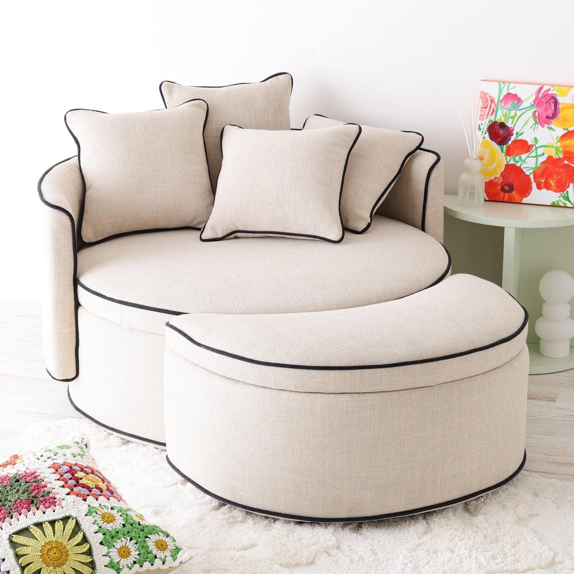 Nook Sofa Round Light Beige