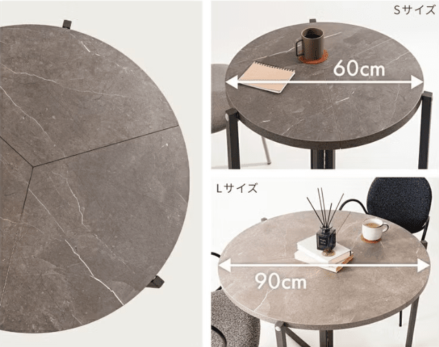 Folding Table Round  90 Gray