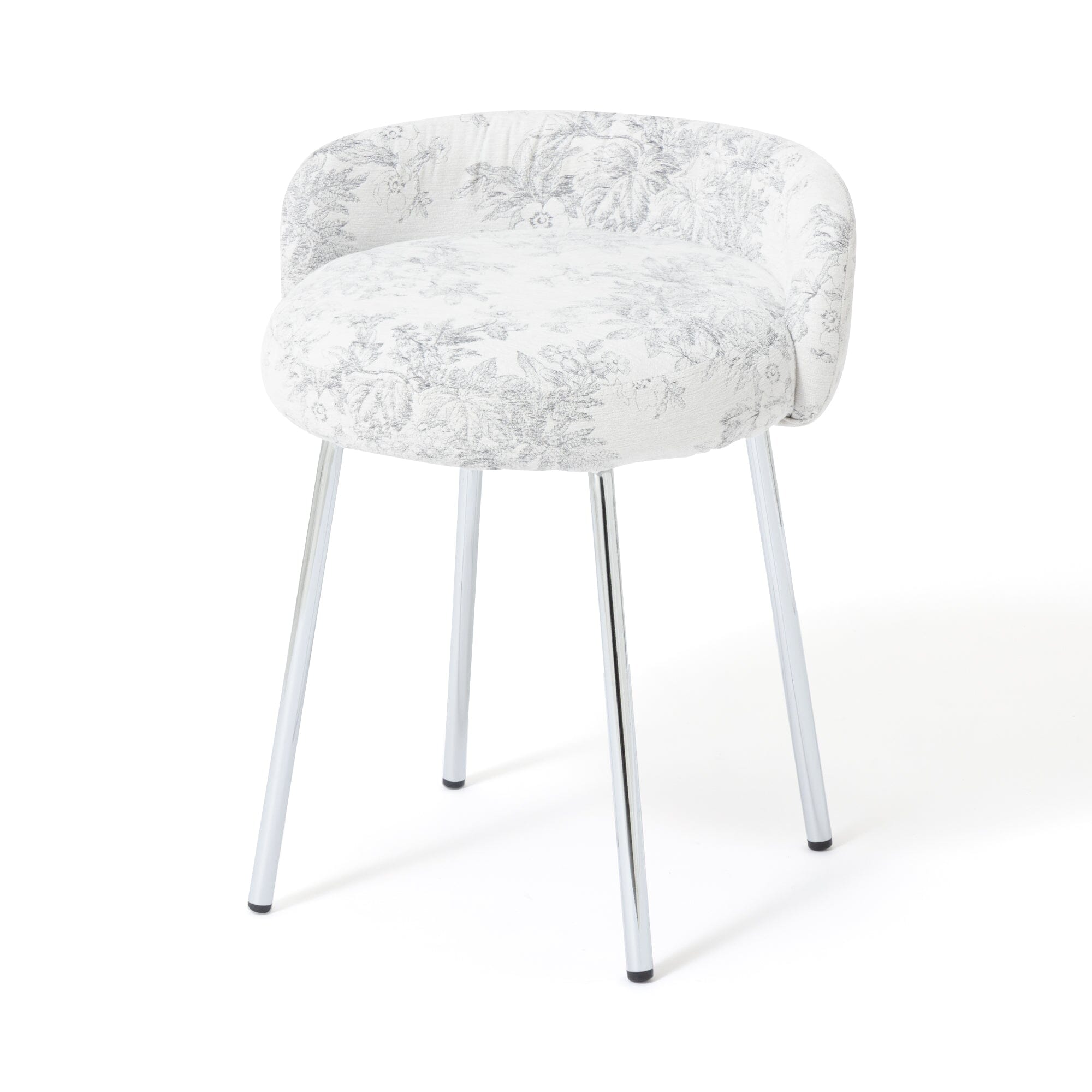 Plumor Stool Flower White X Silver