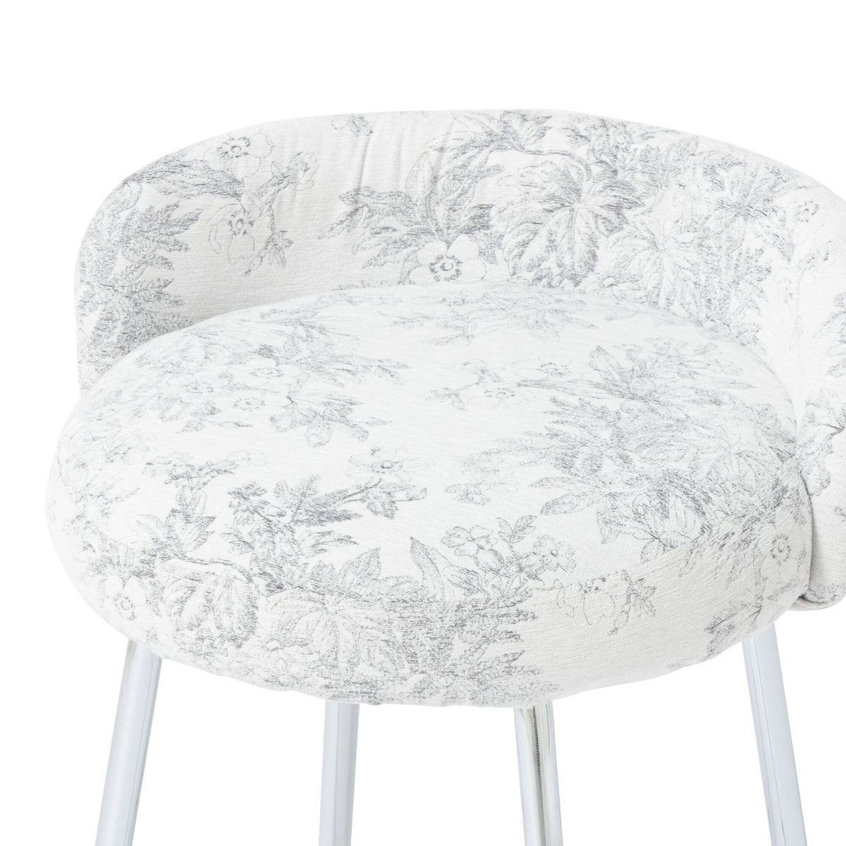Plumor Stool Flower White X Silver