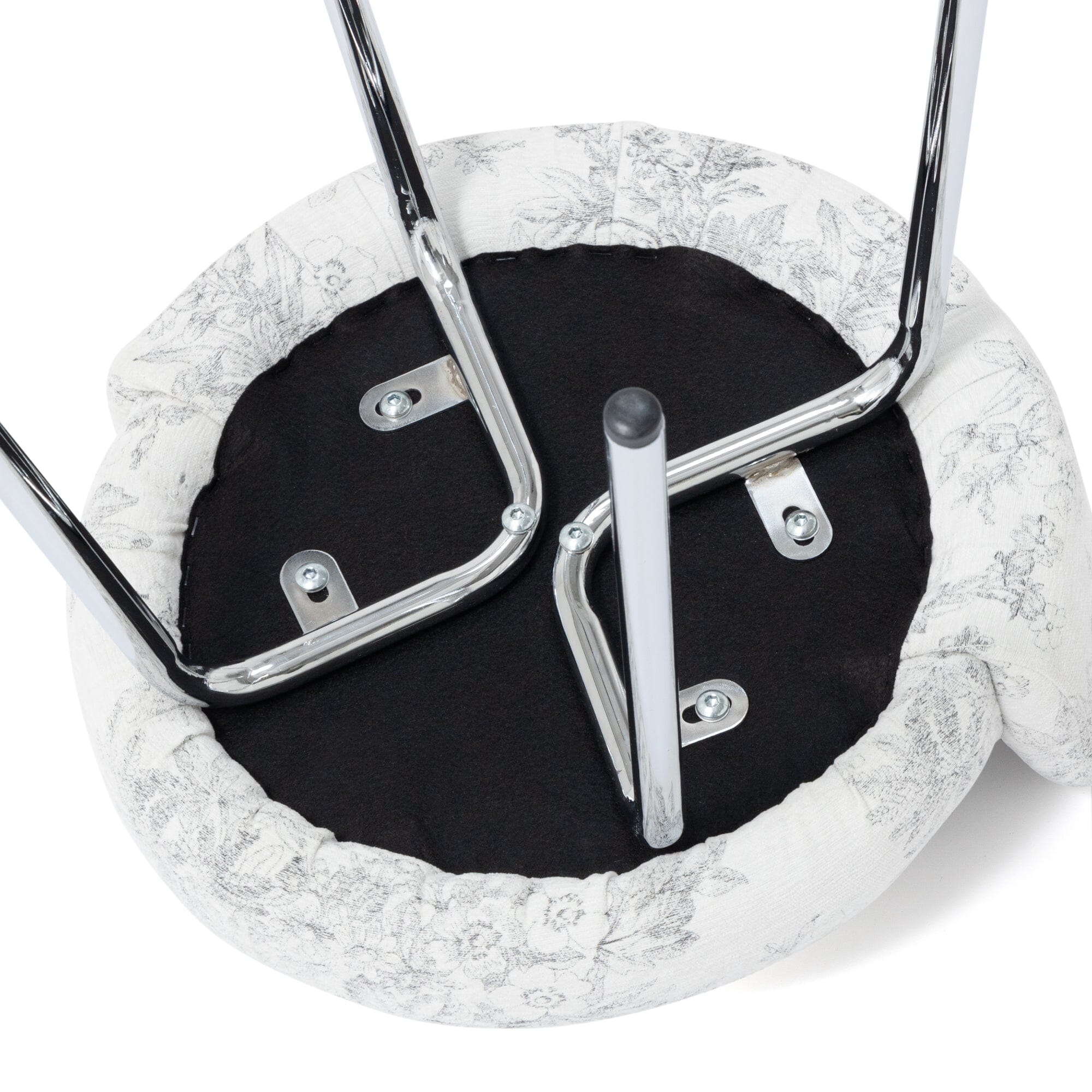 Plumor Stool Flower White X Silver