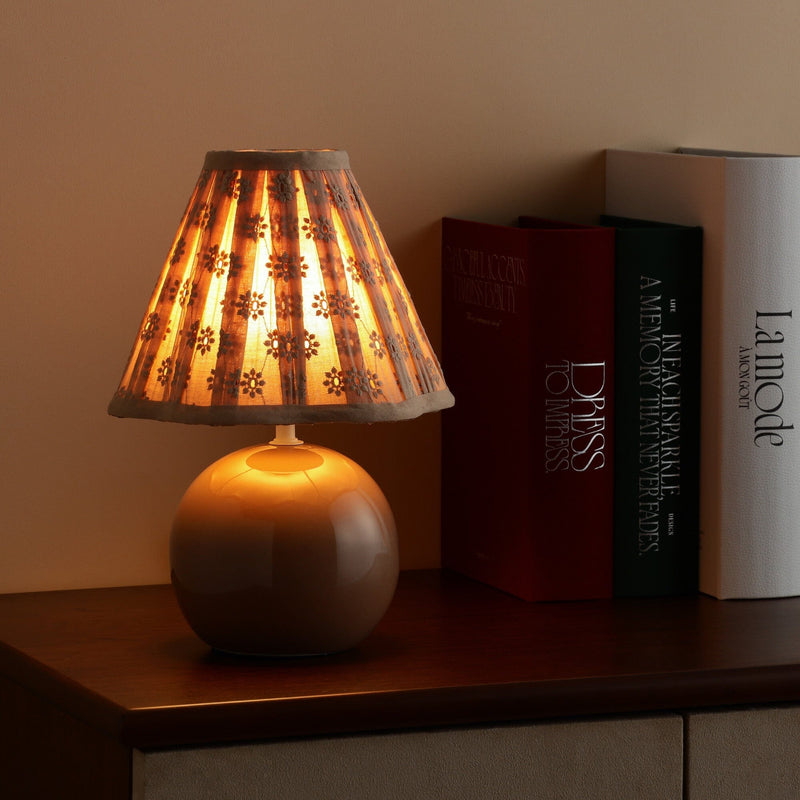 Lace Shade Mini Lamp Brown