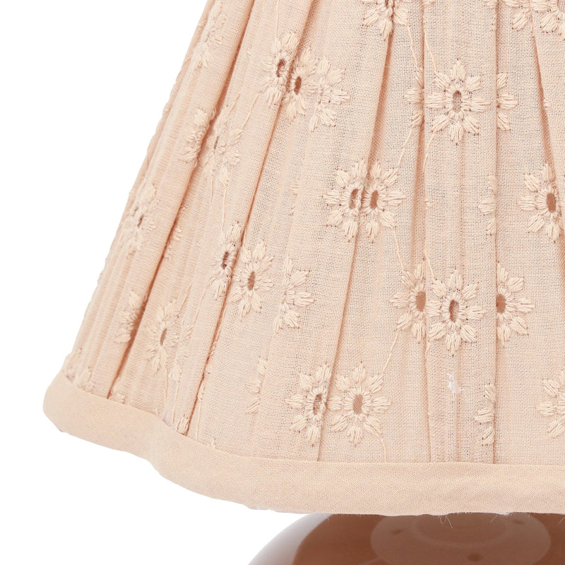 Lace Shade Mini Lamp Brown