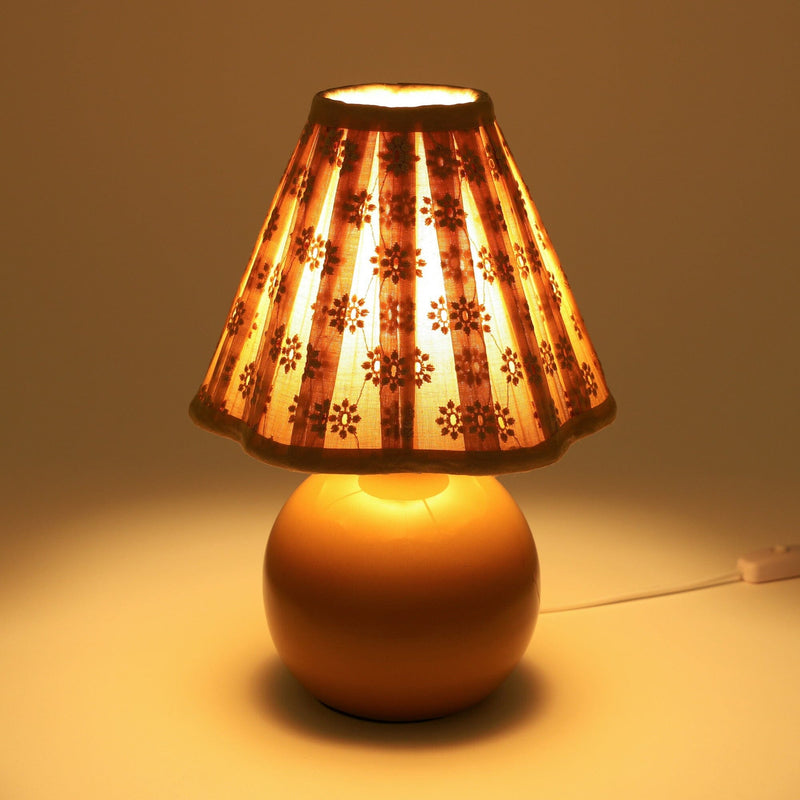 Lace Shade Mini Lamp Brown