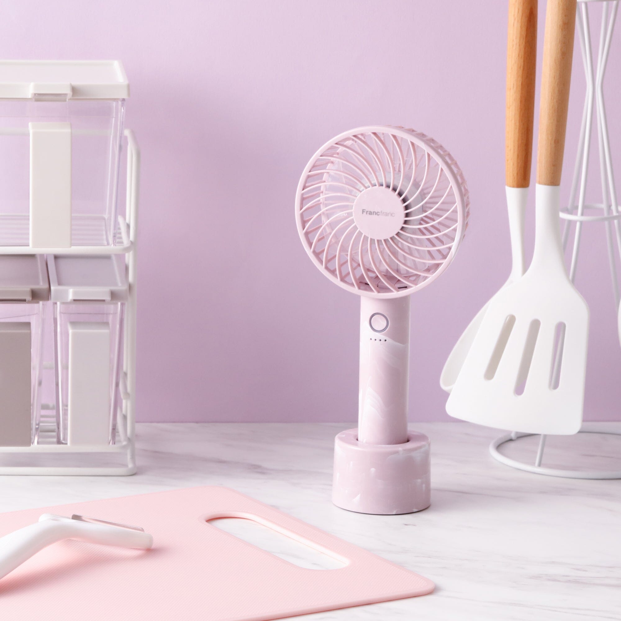 Frais Handy Fan Marble Pink