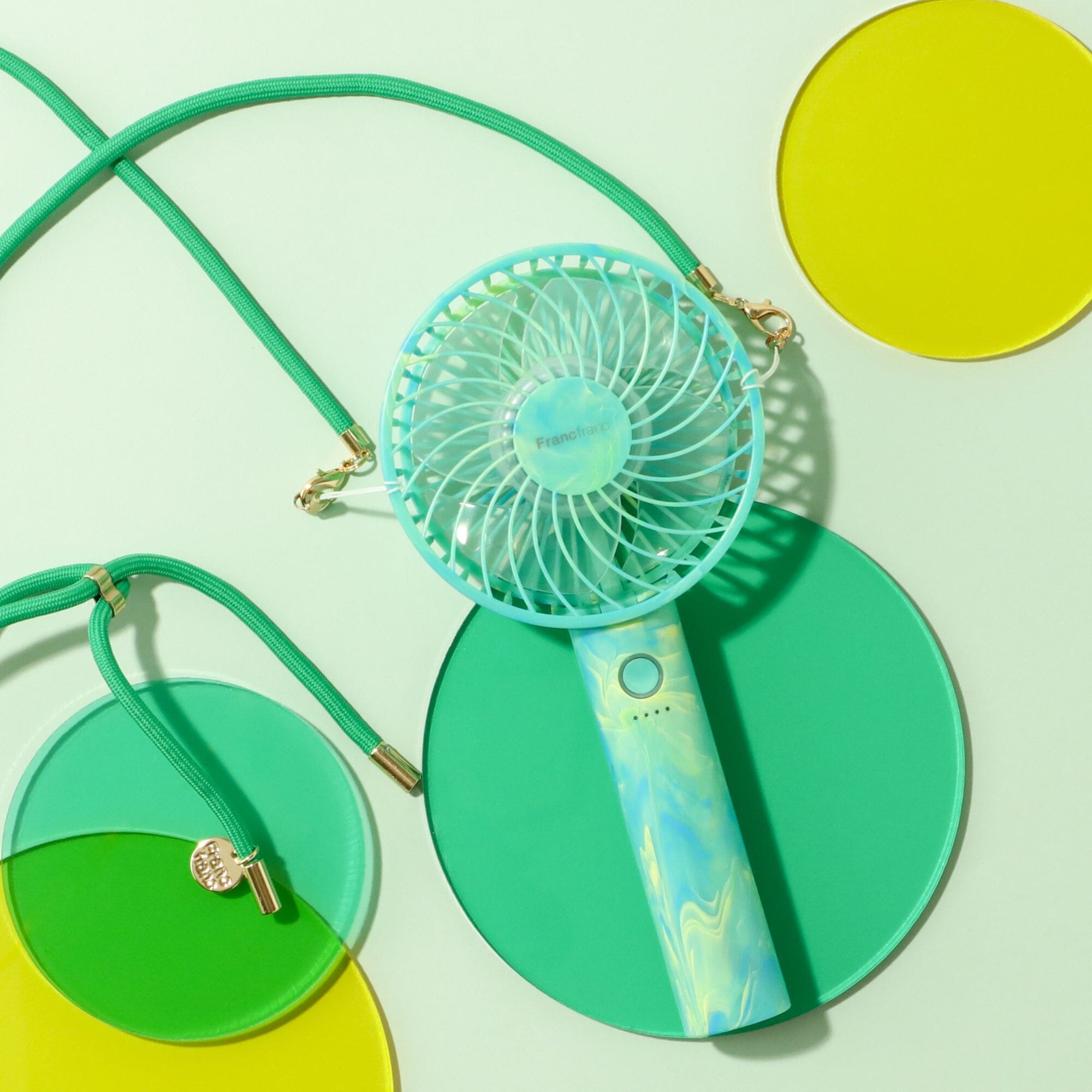 Frais Handy Fan Marble Green