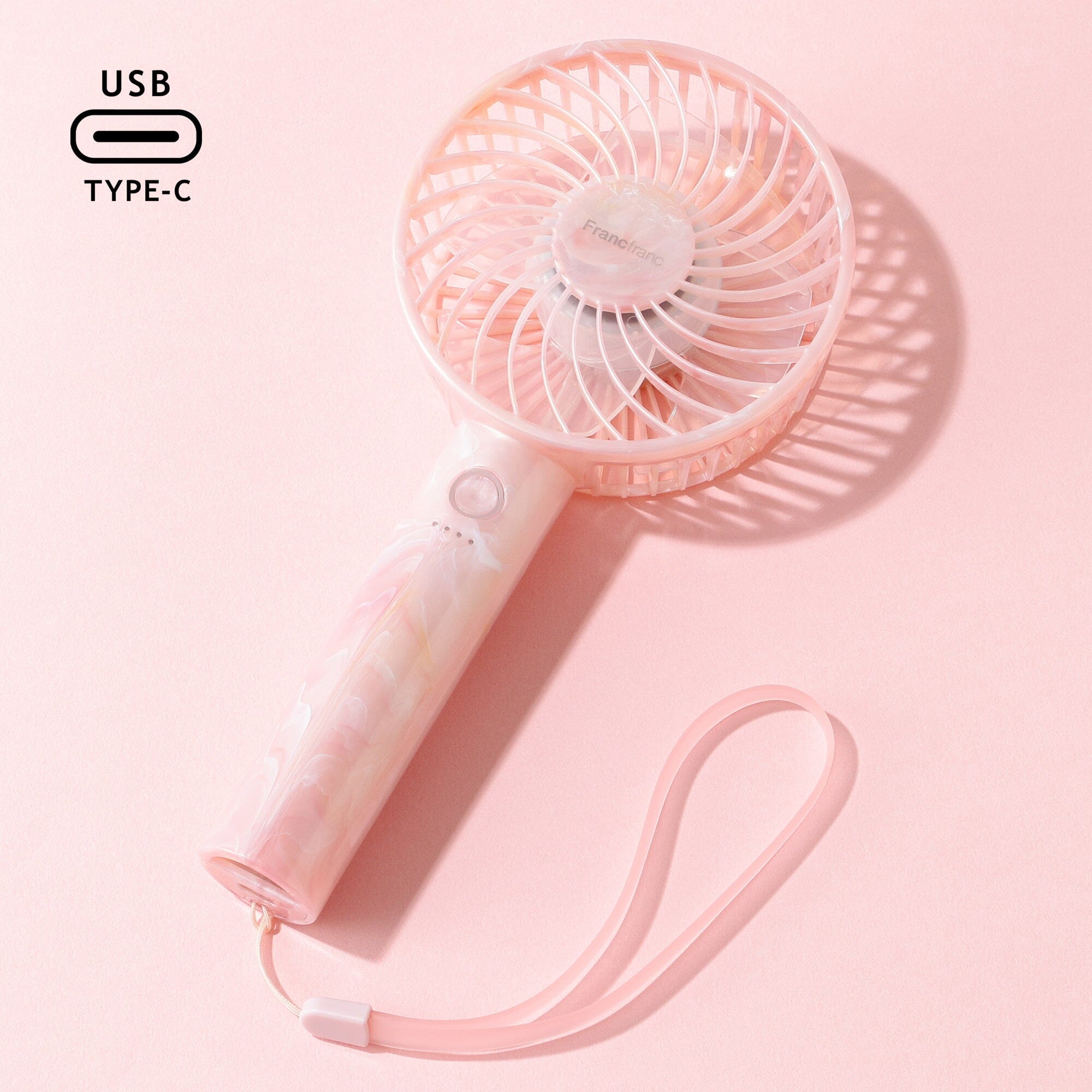 FRAIS Handy Fan Sheer Marble Pink