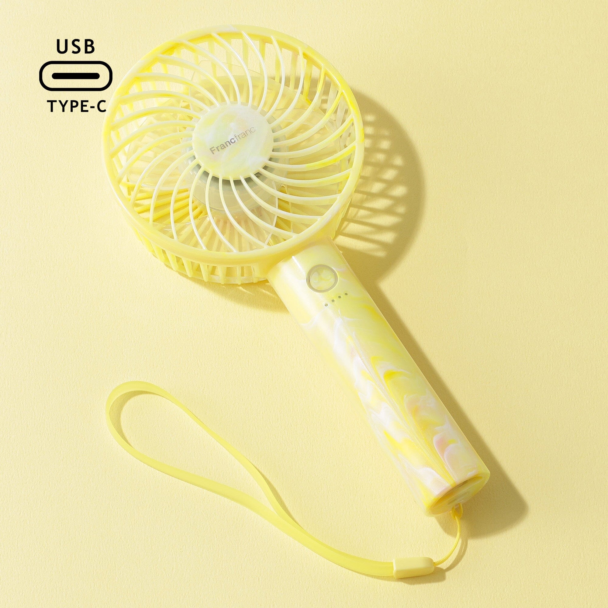 FRAIS Handy Fan Sheer Marble Yellow