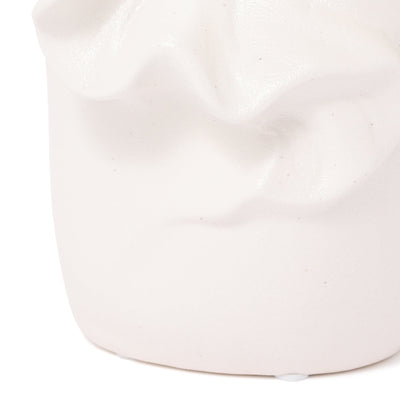 Ceramic Ruffle Flower vase Small White