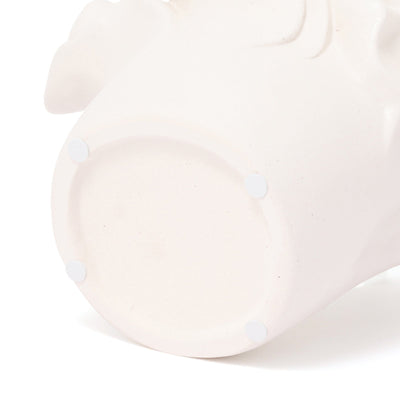 Ceramic Ruffle Flower Vase Medium White