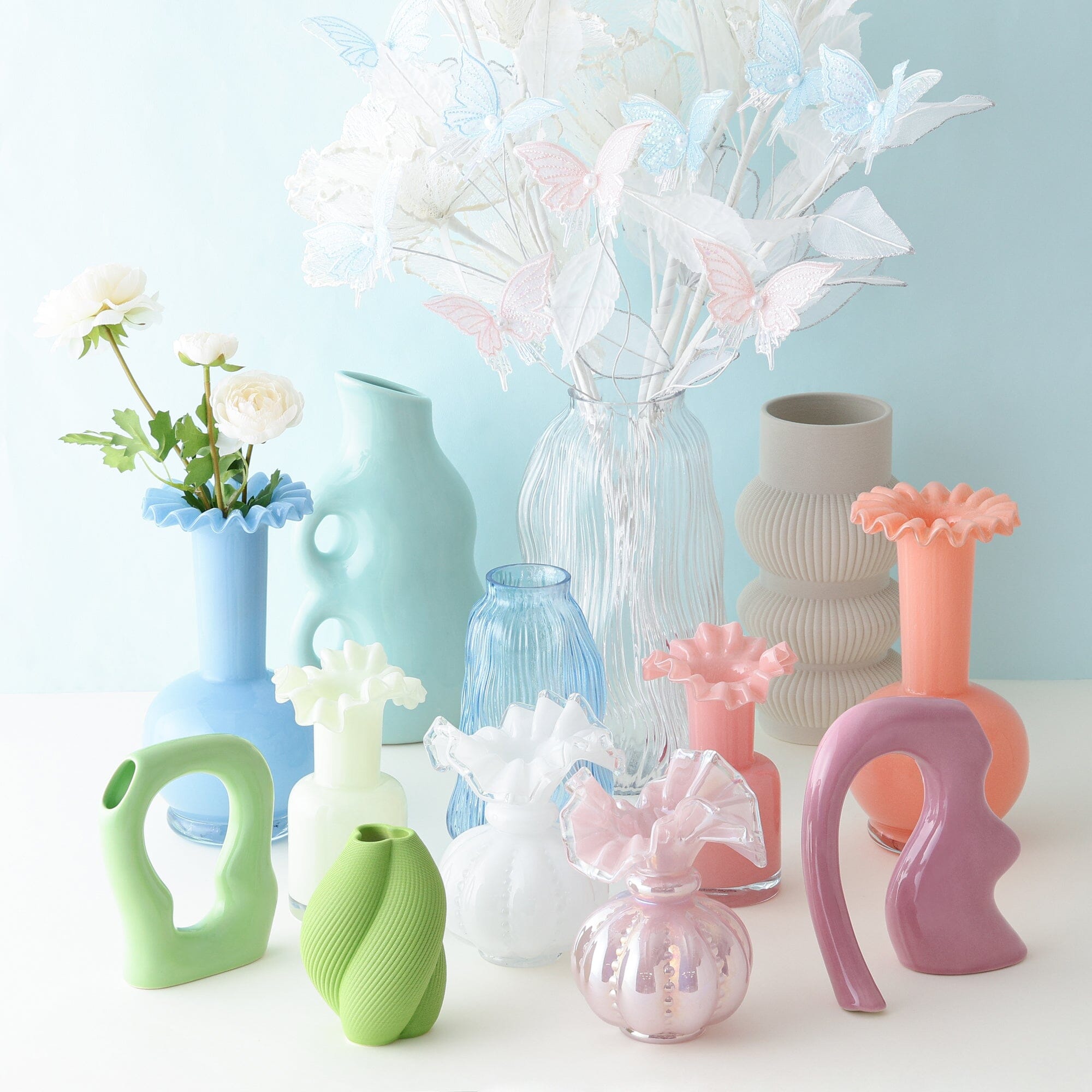 Frill Flower Vase Medium Pink