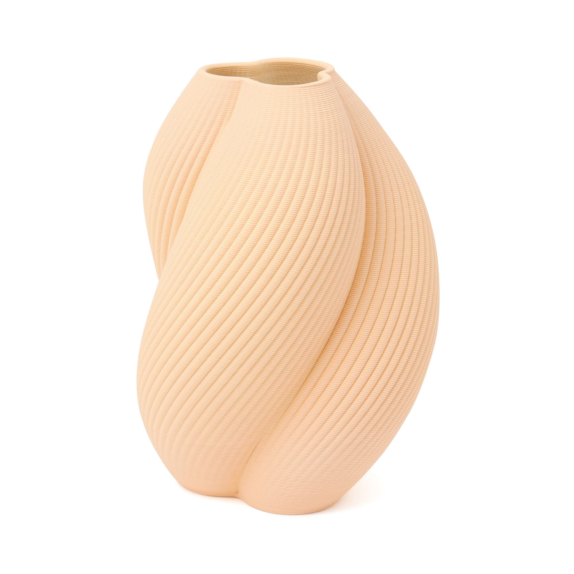 Ceramic 3D Flower Vase Medium Light Beige
