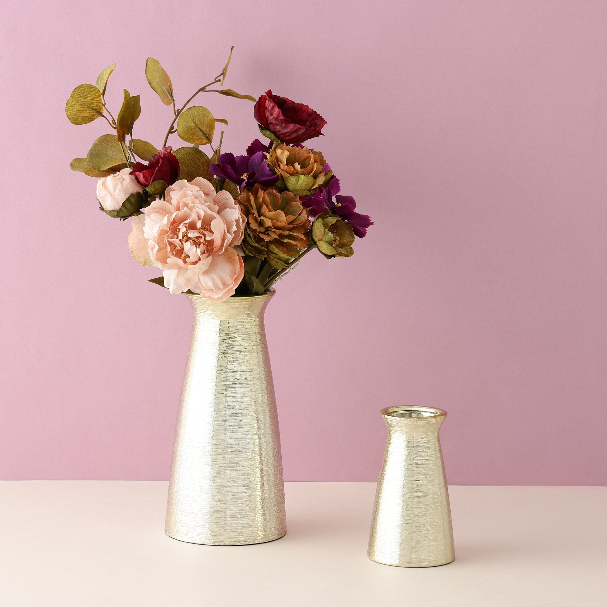 Satin Flower Vase Medium Gold