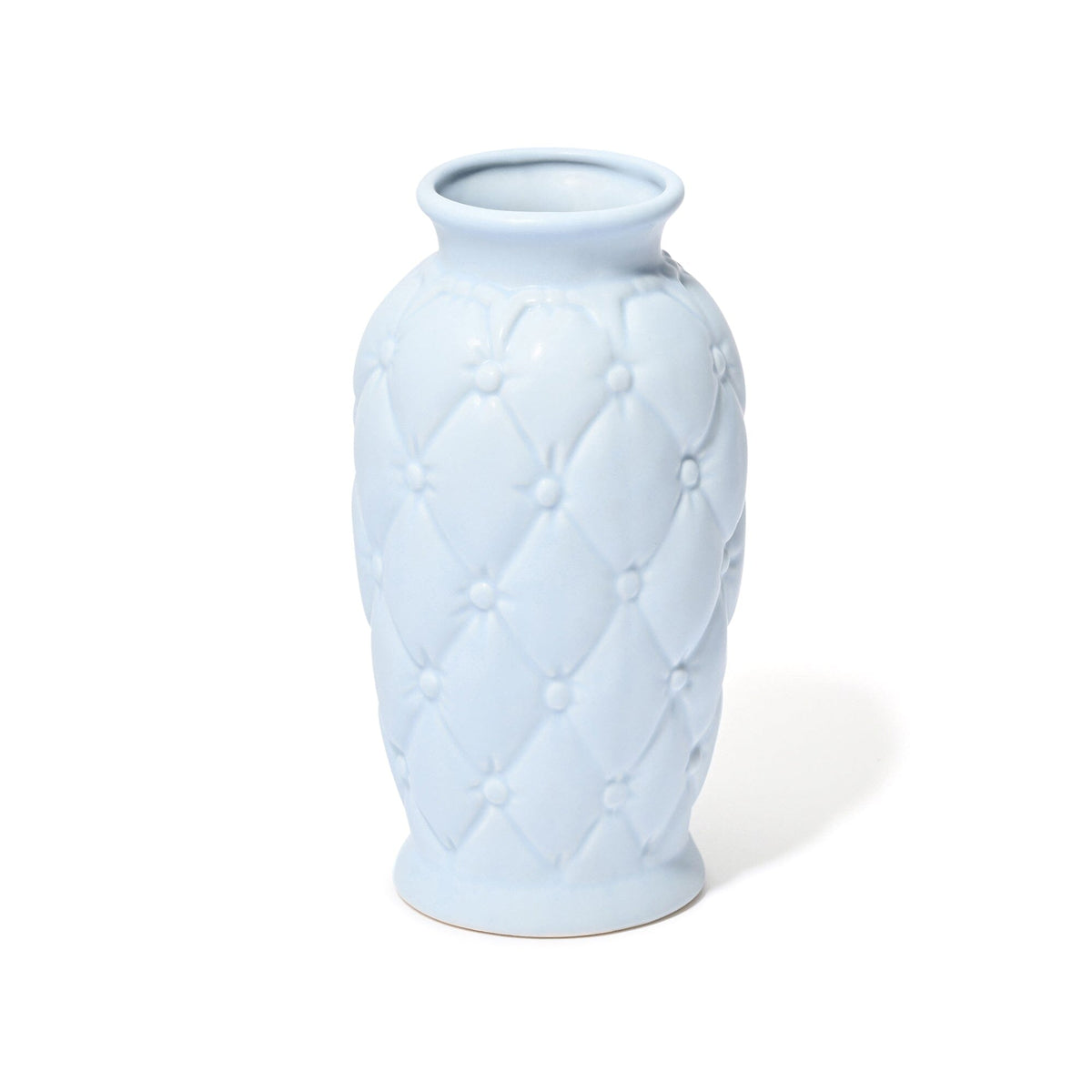 Ceramic Quilt Flower Vase Small Light Blue
