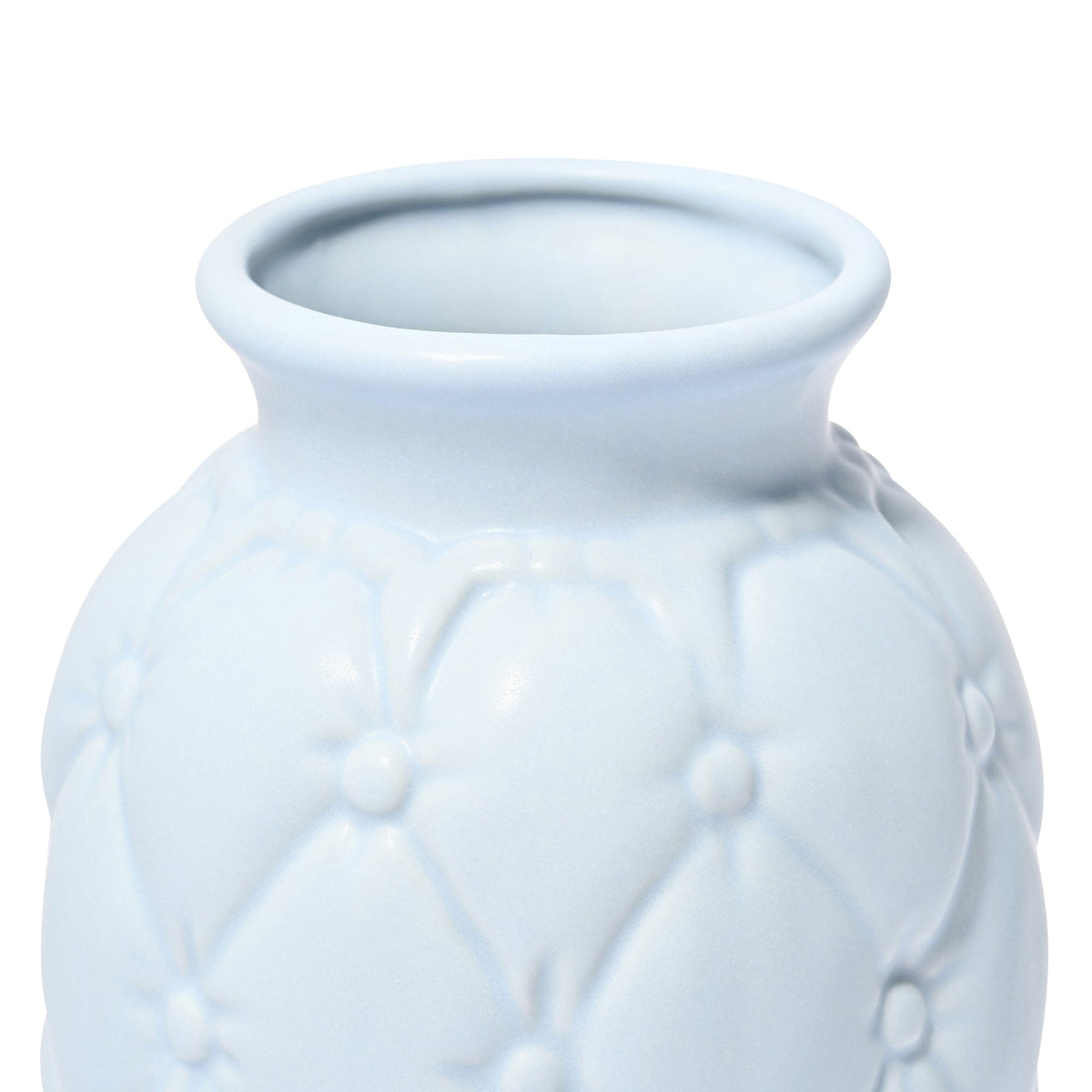 Ceramic Quilt Flower Vase Small Light Blue