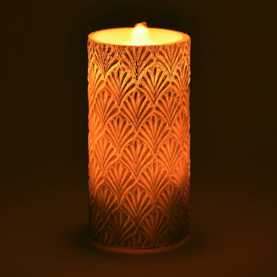 Led Water Candle Pattern Silver