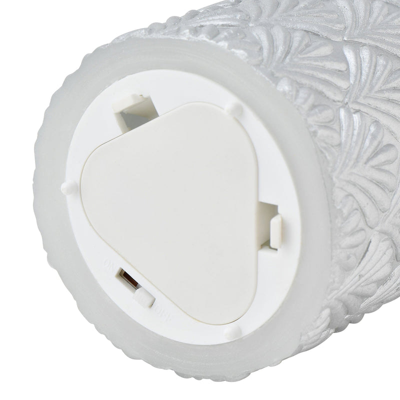 Led Water Candle Pattern Silver