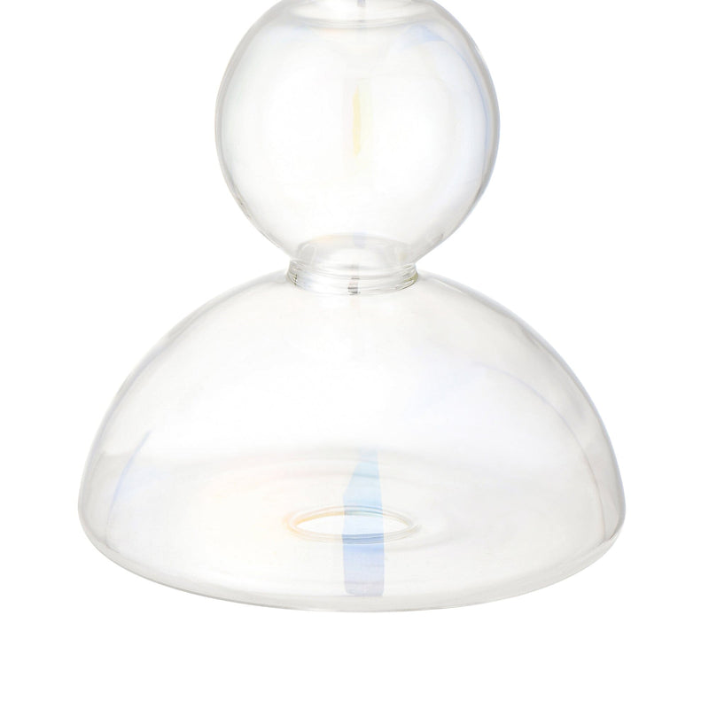 Glass Candle Stand Bubble Clear