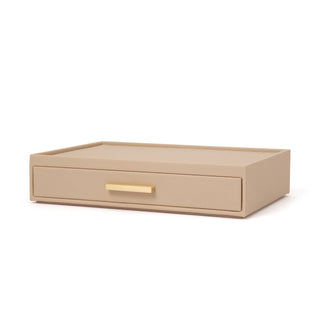 Stacking Jewelry Box Ring Accessory Case Beige