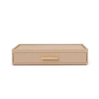 Stacking Jewelry Box Ring Accessory Case Beige