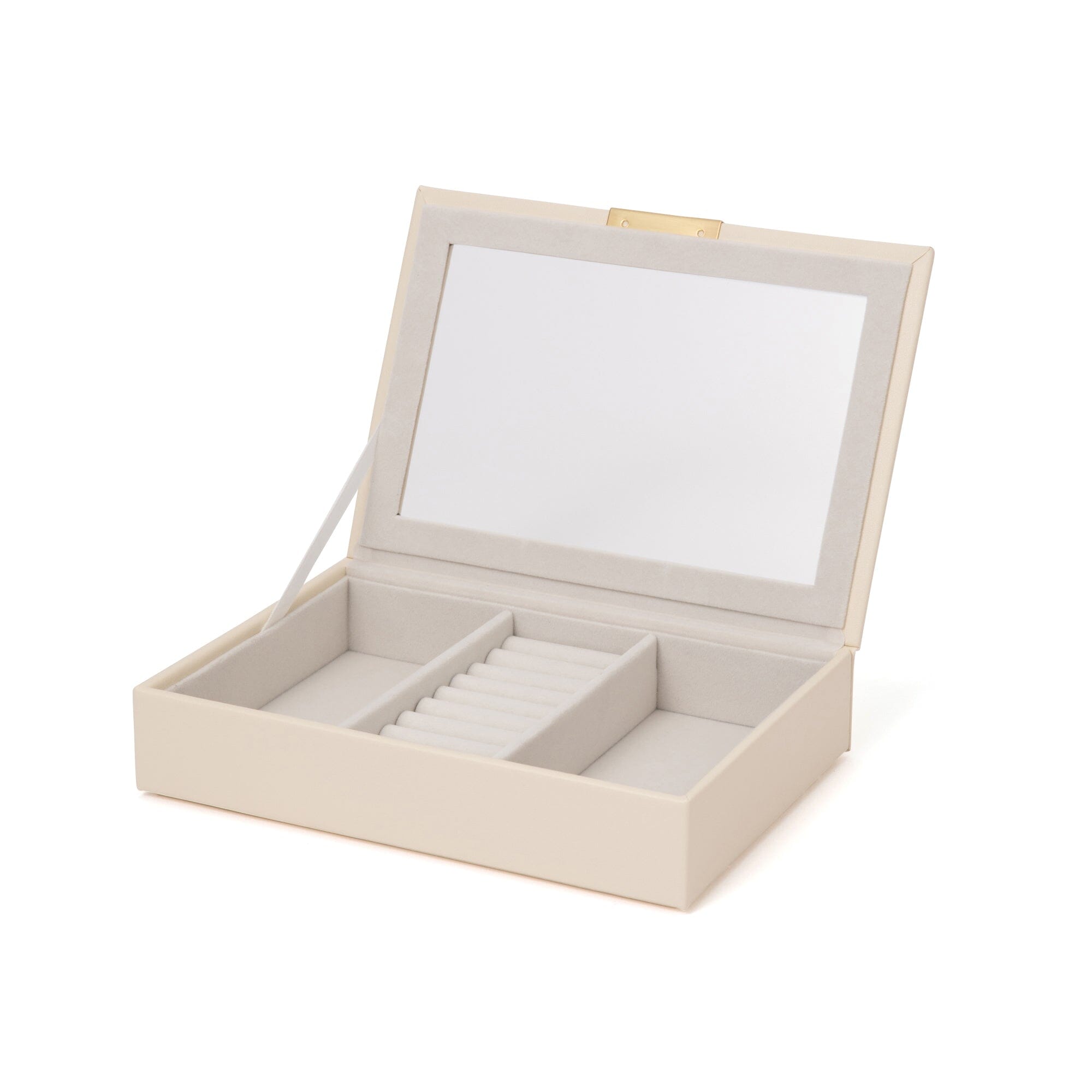 Stacking Jewelry Box with Display Lid Ivory
