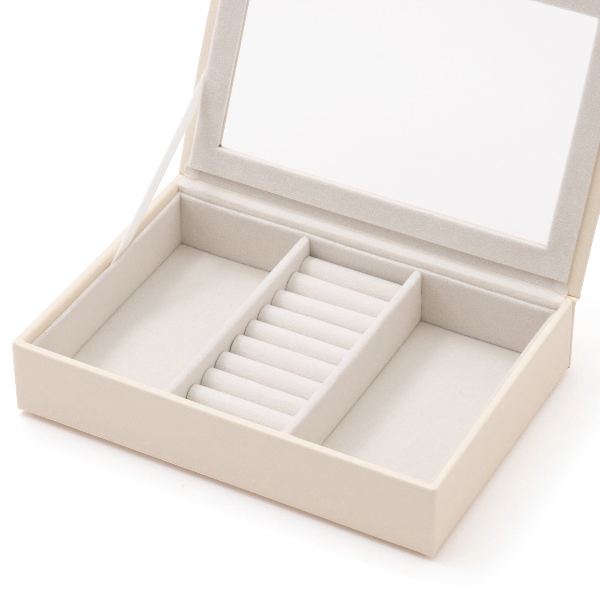 Stacking Jewelry Box with Display Lid Ivory