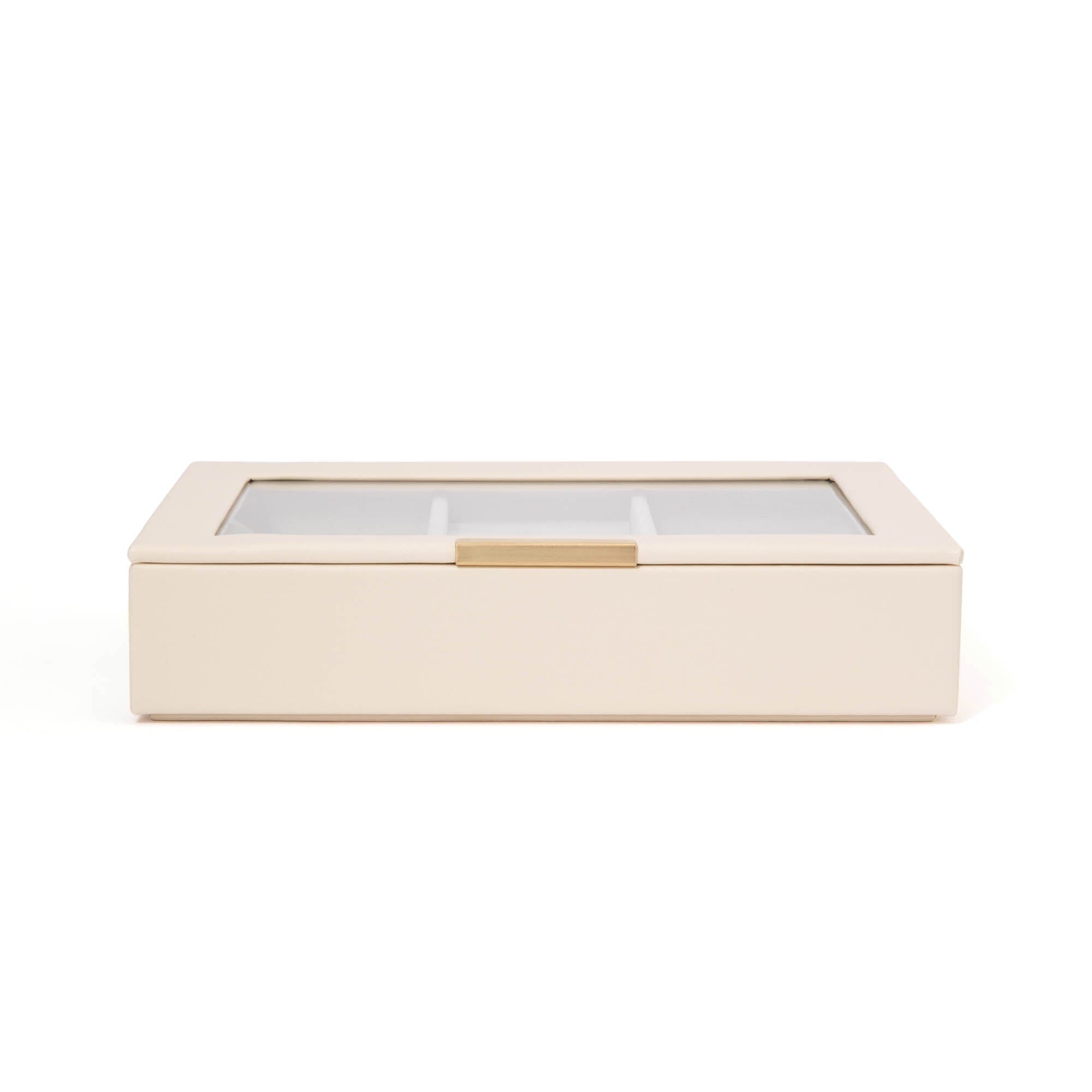 Stacking Jewelry Box with Display Lid Ivory