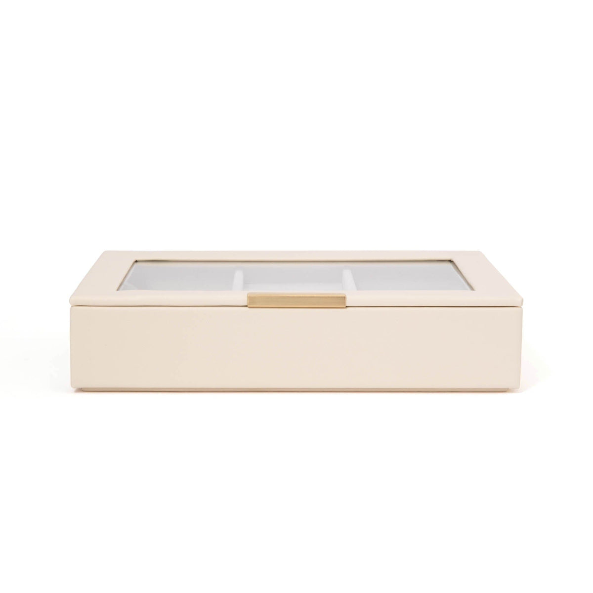 Stacking Jewelry Box with Display Lid Ivory