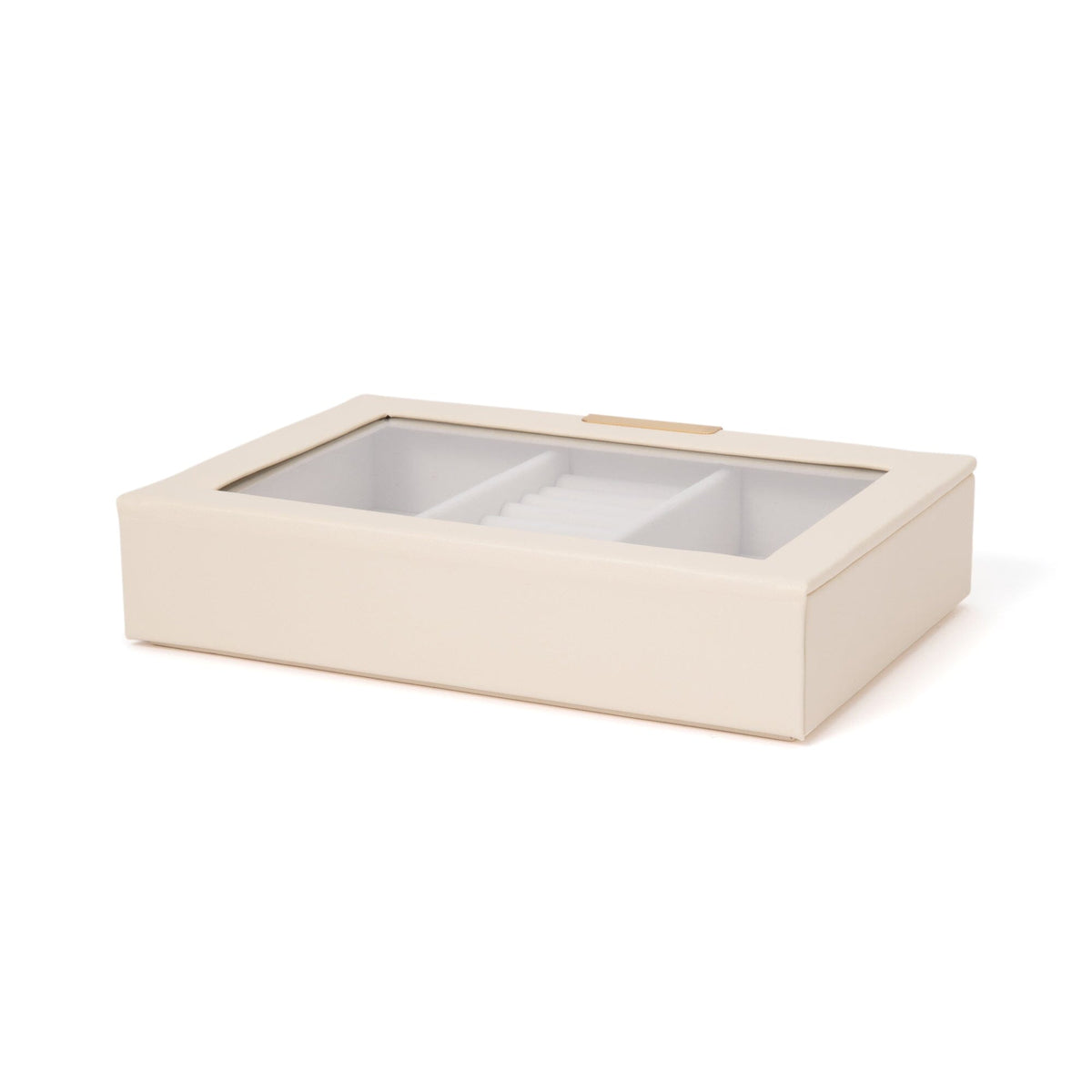 Stacking Jewelry Box with Display Lid Ivory