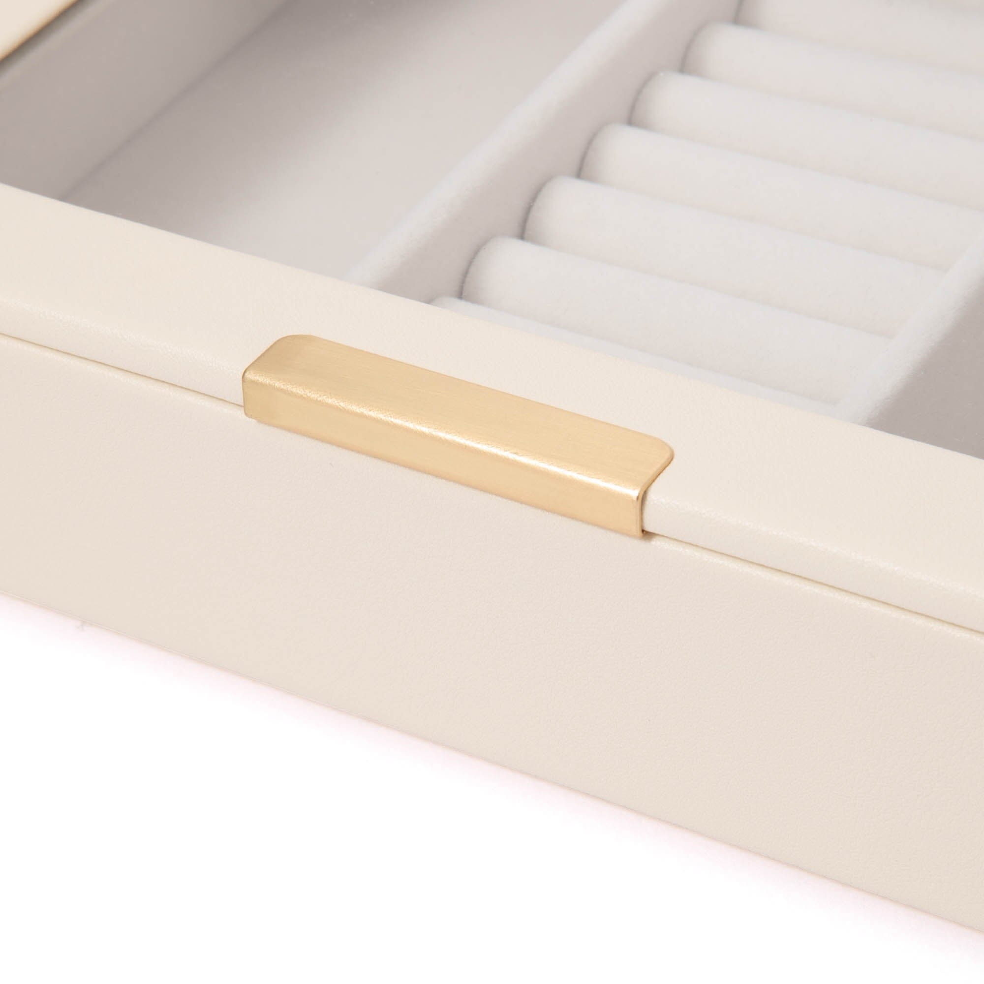 Stacking Jewelry Box with Display Lid Ivory