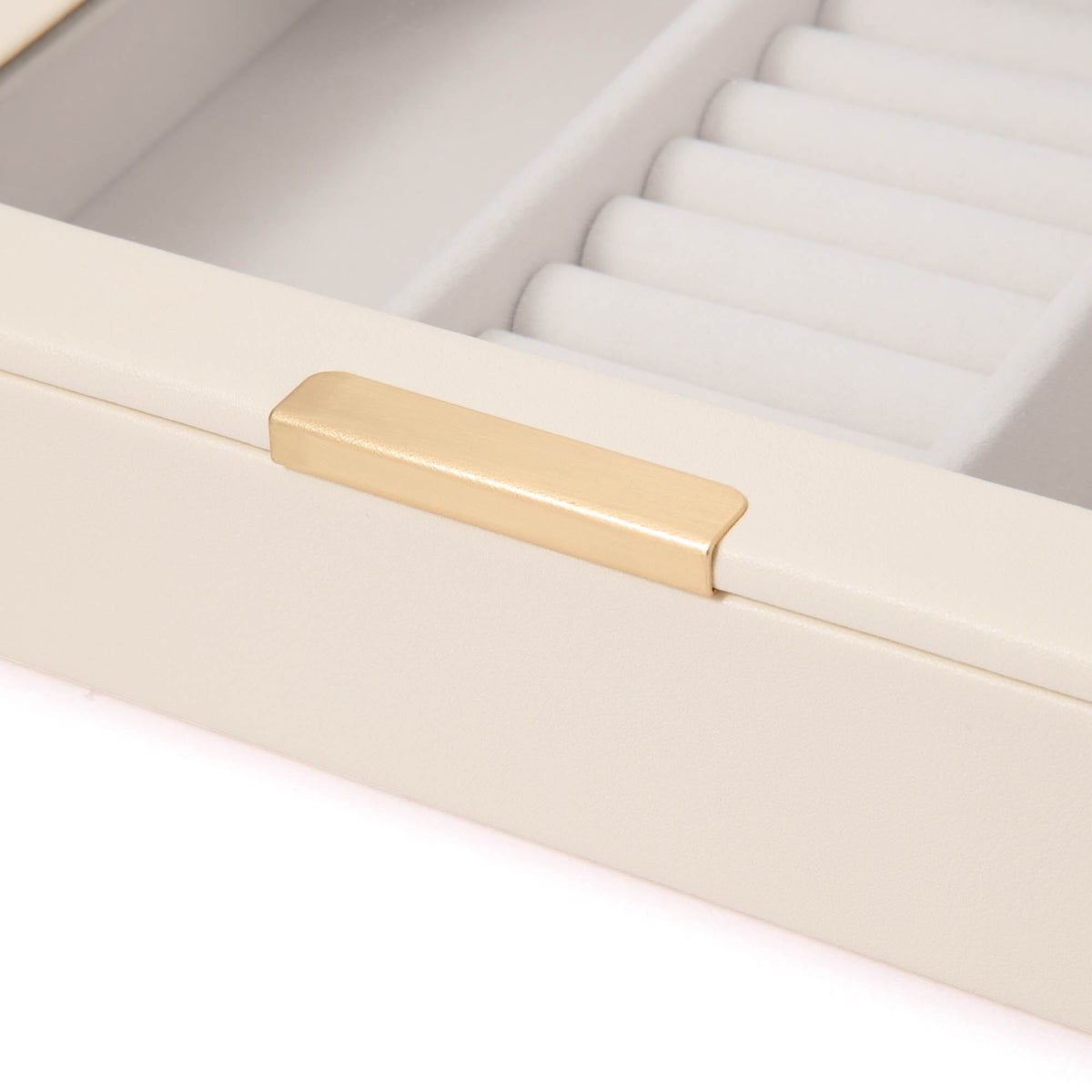 Stacking Jewelry Box with Display Lid Ivory