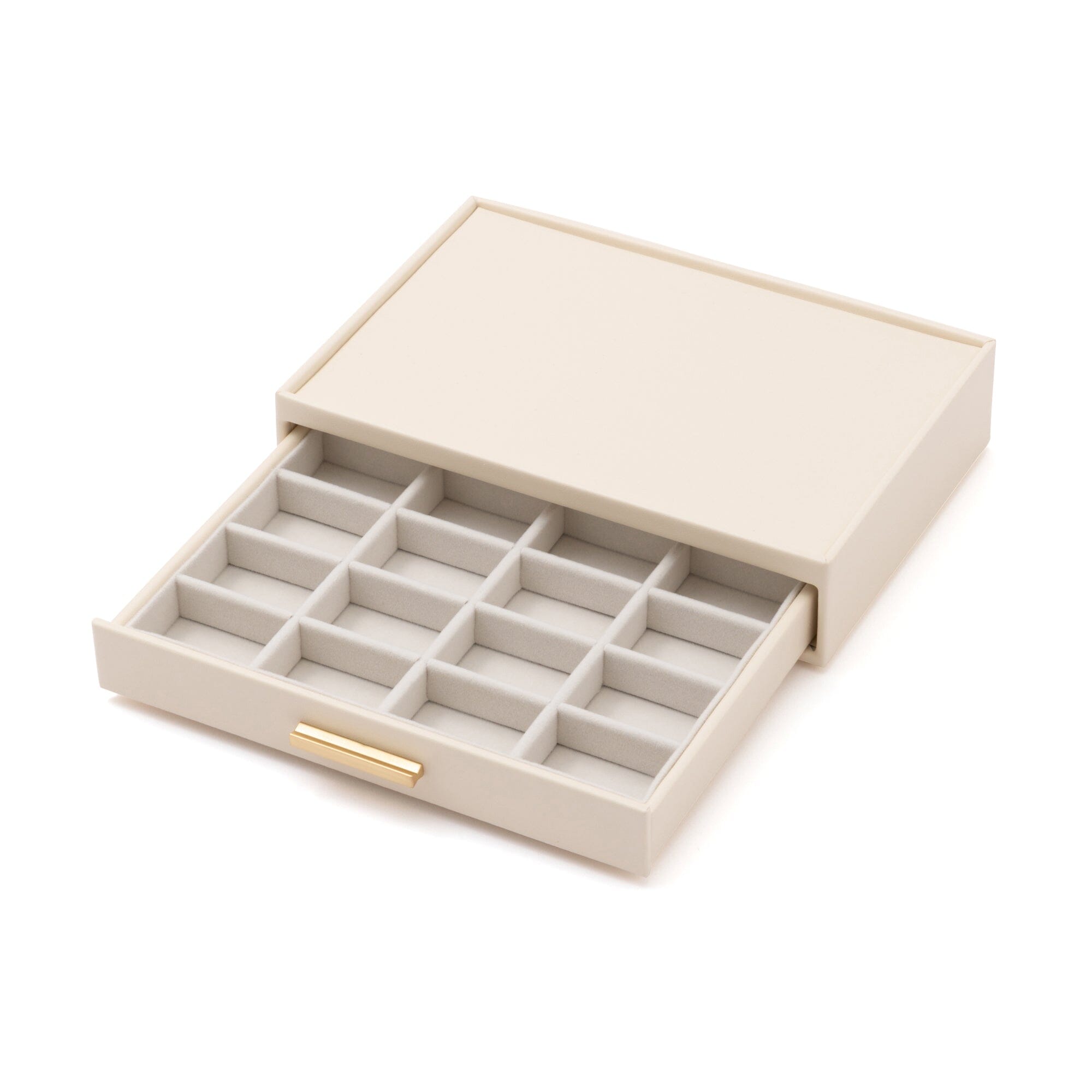 Stacking Jewelry Box Ring Earrings Ivory