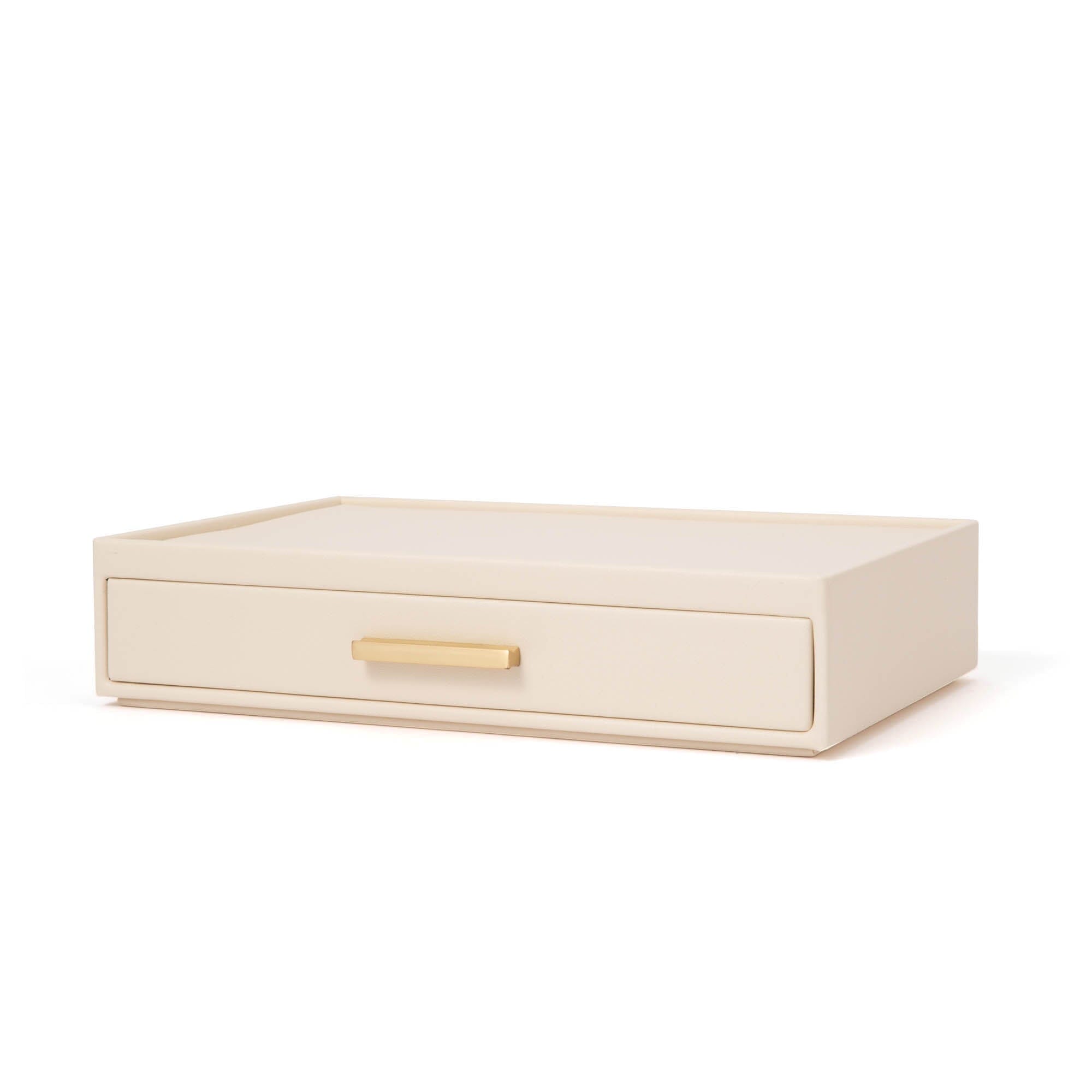Stacking Jewelry Box Ring Earrings Ivory