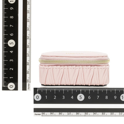 Emboss Mini Travel Jewelry Box Pink