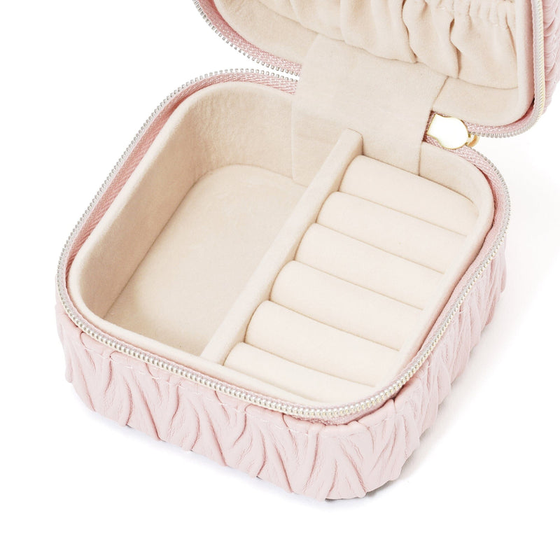 Emboss Travel Jewelry Box Small Pink