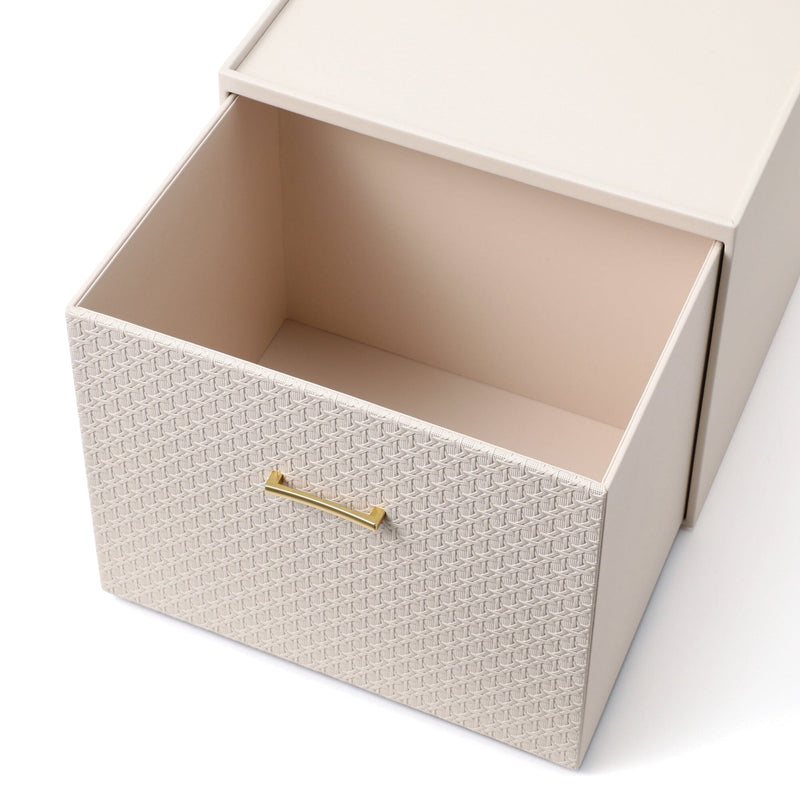 Embossed Stacking Drawer Large Ivory