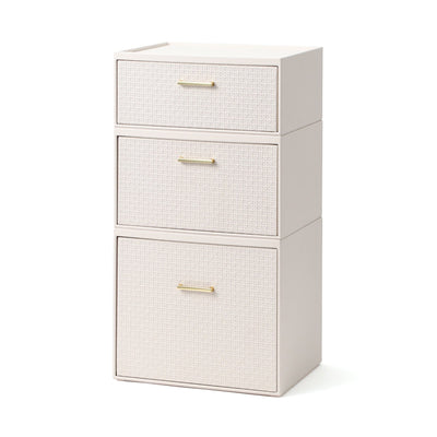 Embossed Stacking Drawer Large Ivory