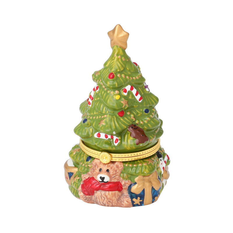 Ceramic Tree Trinket Box Green