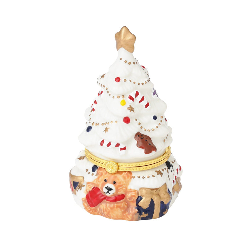 Ceramic Tree Trinket Box White