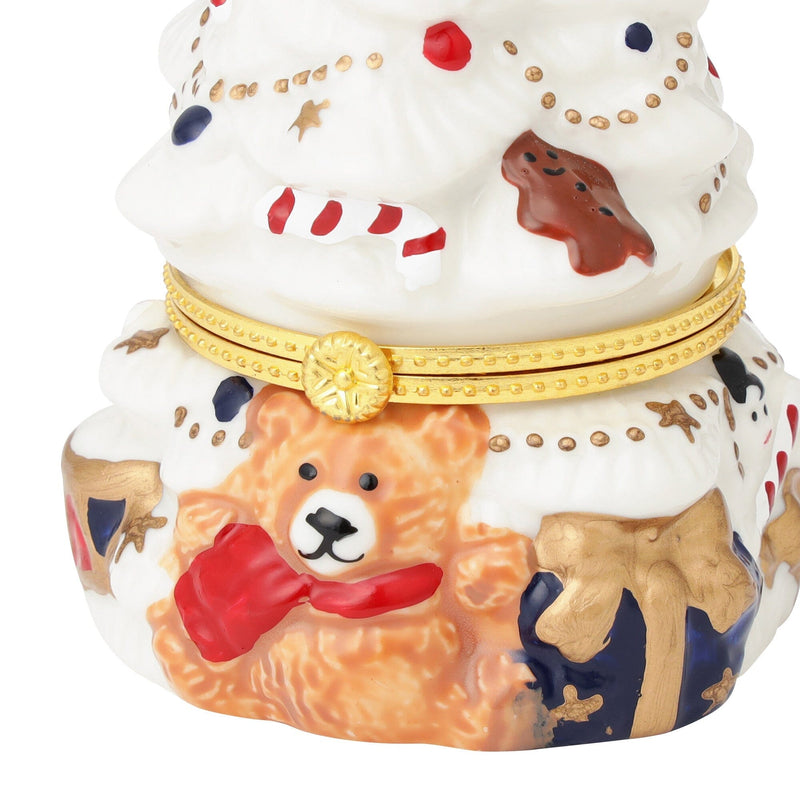 Ceramic Tree Trinket Box White