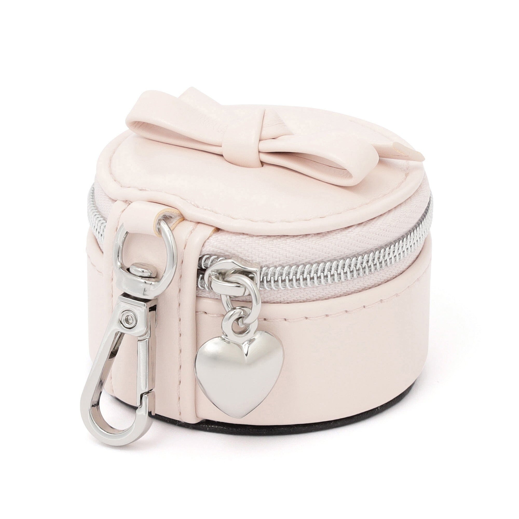 Ribbon Mini Travel Jewelry Box Light Pink