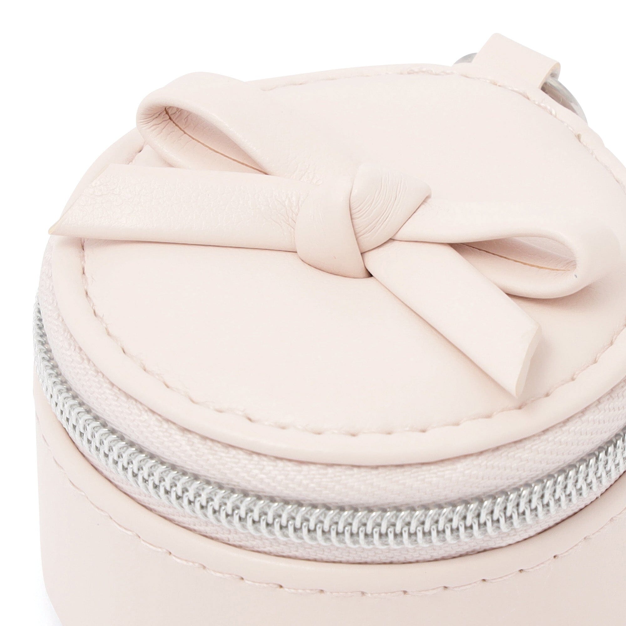 Ribbon Mini Travel Jewelry Box Light Pink