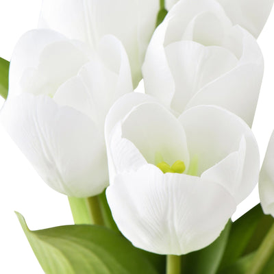 Artflower Bouquet Real Touch Tulip  White