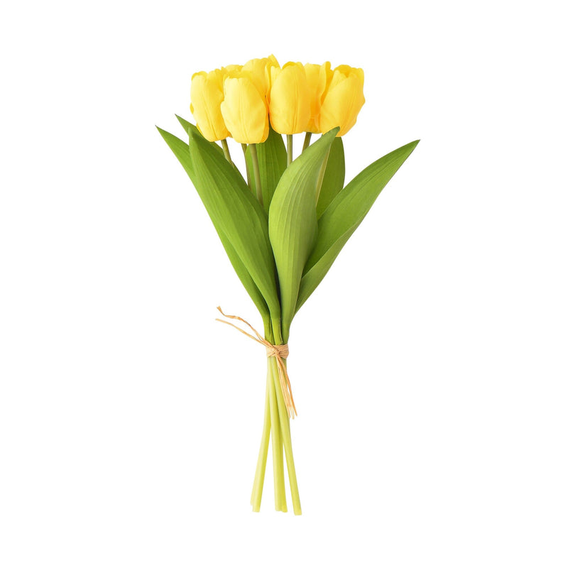 Artflower Bouquet Real Touch Tulip  Yellow