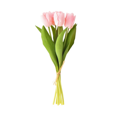 Artflower Bouquet Real Touch Tulip  Light Pink