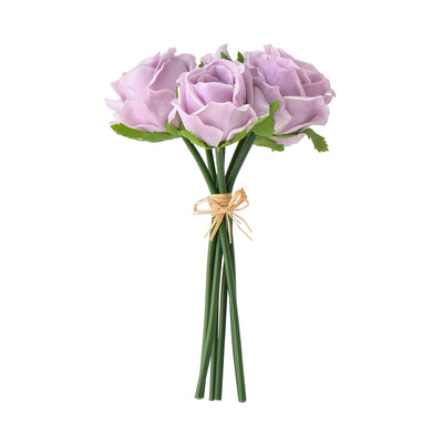 Artflower Bouquet Real Touch Rose  Purple